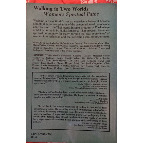 Walking in Two Worlds 1992 Women's Spiritual Paths Christian Theology  Timmerman - Picture 3 of 16